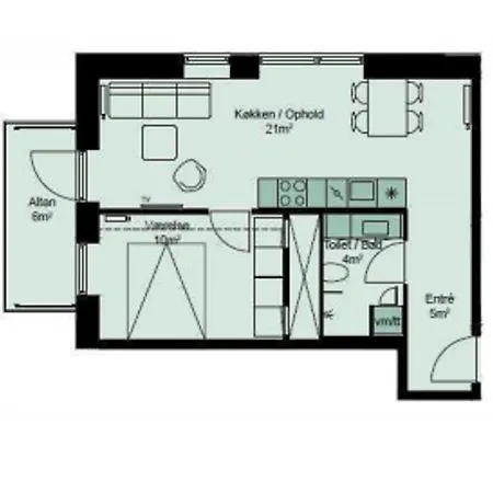 Lovely 1-br W A Balcony In Orestaden - 143
